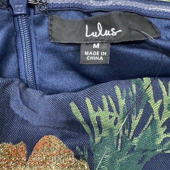 NWT Lulus So Stunning Navy Blue Floral Jacquard Puff Sleeve Mini Dress​ - Picture 8 of 16